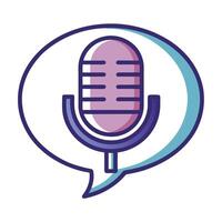 Abstract Speech Bubble Icon with Modern and Innovative Microphone Design vector