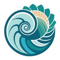 Modern Spiral Shell Icon with Unique and Creative Wave Design vector