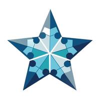 Sleek and Modern Star Icon with Futuristic Puzzle Piece Design vector
