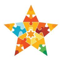 Abstract Star Icon with Modern and Innovative Puzzle Piece Design vector