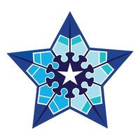Modern Star Icon with Unique and Creative Puzzle Piece Design vector