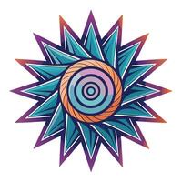 Abstract Starburst Icon with Modern and Innovative Spiral Design vector