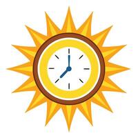 Modern Sun Icon with Unique and Creative Clock Hand Design vector
