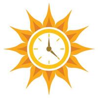 Abstract Sun Icon with Modern and Innovative Clock Hand Design vector