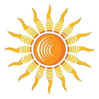 Abstract Sun Icon with Modern and Innovative Digital Wave Design vector