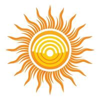 Sleek and Modern Sun Icon with Futuristic Digital Wave Design vector