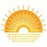 Modern Sunrise Icon with Unique and Creative Binary Code Design vector