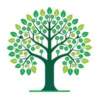 Modern Tree Icon with Unique and Creative Binary Code Leaf Design vector