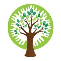 Modern Tree Icon with Unique and Creative Handprint Design vector
