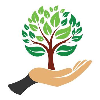 pulcro y moderno árbol icono con futurista mano diseño vector