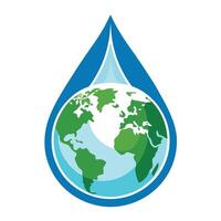 Abstract Water Drop Icon with Modern and Innovative Earth Design vector