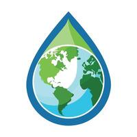 Sleek and Modern Water Drop Icon with Futuristic Earth Design vector