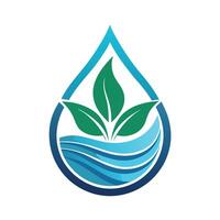 Sleek and Modern Water Drop Icon with Futuristic Wave Design vector