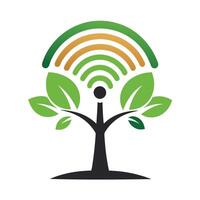 Sleek and Modern Wi-Fi Signal Icon with Futuristic Tree Design vector