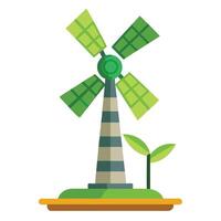 Modern Windmill Icon with Unique and Creative Solar Panel Blade Design vector