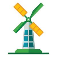 Sleek and Modern Windmill Icon with Futuristic Solar Panel Blade Design vector