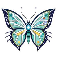 Modern Butterfly Icon with Unique and Creative Circuit Wing Design vector