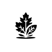 Abstract minimalist black and white featuring stylized leaves, suggesting growth and nature, set against a plain white backdrop. vector