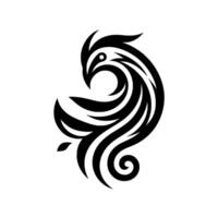 Abstract black bird silhouette on white a modern minimalist evoking elegance and freespirited expression. vector