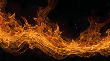 Vivid Flames with Amber Glow Captured in Dynamic Motion on Dark Background 1 photo