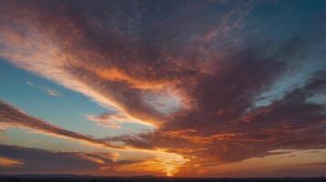 Colorful Sunrise Sky Over Open Field with Vivid Morning Clouds 1 photo