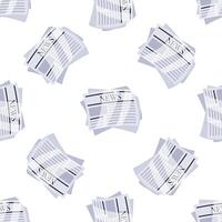 Seamless pattern of stacks of newspapers representing daily news updates vector