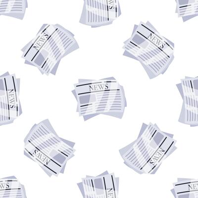 Seamless pattern of stacks of newspapers representing daily news updates