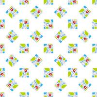 Seamless pattern of city maps showing location pin indicating destination on white background vector