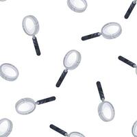 Magnifying glass seamless pattern repeating isometric magnifier on white background vector