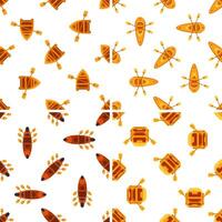 Seamless pattern with rowing boats, kayaks, canoes and paddles creating a dynamic water sports design vector