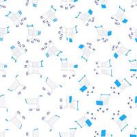 Shopping cart pattern on white background representing consumerism and retail vector