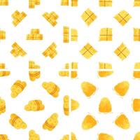 Seamless pattern with hay bales and haystacks showing different harvesting and storage methods vector