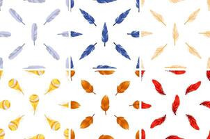 Colorful feather patterns creating a vibrant and decorative design vector