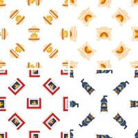 Seamless pattern with burning fireplaces, providing warmth and comfort during winter vector