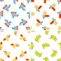Colorful water guns forming a seamless pattern, ideal for summer backgrounds and playful designs vector