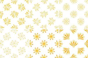Seamless patterns with golden fireworks exploding in the night sky vector