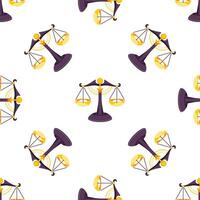 Seamless pattern with libra zodiac sign representing balance, harmony, and justice vector