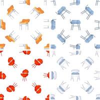 Seamless pattern with barbecue grills showing different cooking methods vector