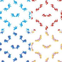 Colorful dragon wings creating a seamless pattern on white background vector