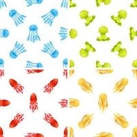 Colorful jellyfish swimming creating a seamless pattern vector