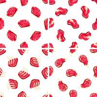 Seamless pattern showing various cuts of lamb and beef, celebrating meat and butchery vector