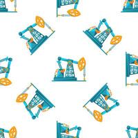 Oil pump repeating pattern representing the extraction of petroleum vector
