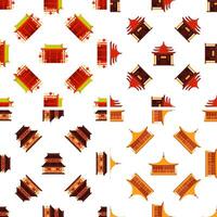 Seamless pattern with traditional chinese and japanese buildings showing oriental architecture vector