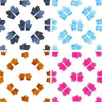 Colorful gloves seamless pattern presenting various hand protection for different activities vector