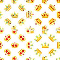 Golden royal crowns seamless pattern showing luxury and wealth vector