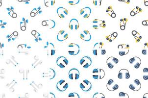 Seamless pattern with various types of headphones creating a modern and stylish design vector