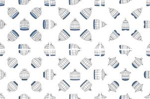 Birdcage seamless pattern showing freedom and captivity concepts vector