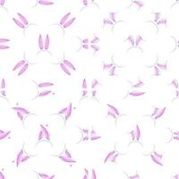 Seamless pattern with bunny ears headband rotating on white background vector