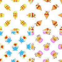 Ice cream and popsicles creating a colorful and refreshing seamless pattern vector