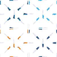 Seamless pattern with fishing and fillet knives rotating on white background vector